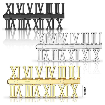 12pcs Plastic Modern Clock Number Kit Arabic/Roman Numerals Gold/Silver/Black 3 Colors DIY Wall Clock Face Replacement