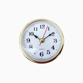 65mm Mini Quartz Clock Inserts Plastic Modern Gold Bezel White Dial Roman Numerals Red Second Hand DIY Clock 18 Years