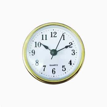 65mm Modern Plastic Quartz Clock Insert Gold Bezel White Dial Roman Numerals Red Second Hand DIY Clock 18 Years