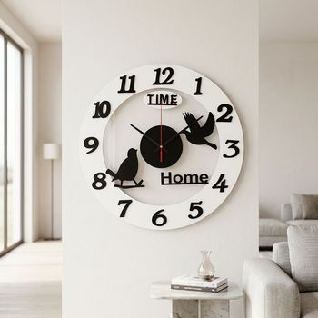 Contemporary Double Face Quartz Wall Clock 38cm Silent Non-Ticking ABS Needle Display Still Life Living Room Office Home Decor