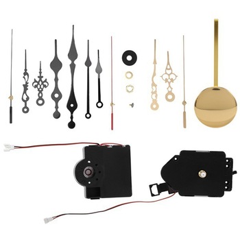 Musical Chime Jump Second Quartz Pendulum Clock Movement Kit 17mm Shaft 150mm Gold Bob for 2 to 6mm Dial