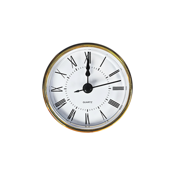 70mm Modern Quartz Clock Insert Fit-up Gold Bezel White Dial Roman Numerals Black Hands DIY Resin Art Home Decor Battery
