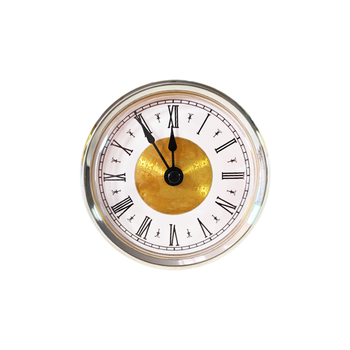 80mm Modern Quartz Clock Insert Fit-up Silver Bezel Ornate Floral Dial Roman Numerals Black Second Hand DIY Crafts Plastic AA