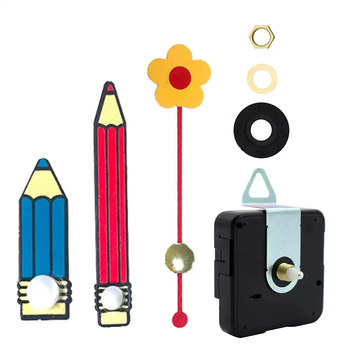 Modern Mini Creative Cartoon Pencil Shaped Clock Hands 22x33,45mm DIY Silent Quartz Movement Plastic Battery Operated Kids Desk