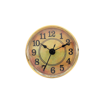 70mm Quartz Clock Insert Fit-up Gold Bezel Modern Dial Arabic Numerals Plastic Battery Operated Crafts DIY Gift Decor
