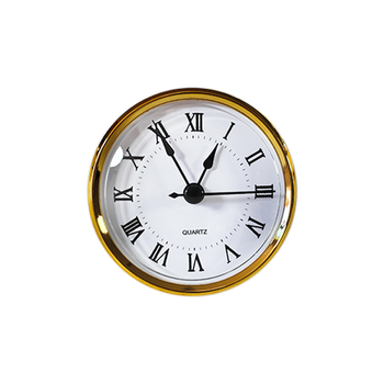80mm Quartz Clock Insert Fit-up Gold Bezel White Dial Roman Numerals Black Hands Battery Operated Modern Home Decor