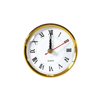 80mm Quartz Clock Insert Fit-up Gold Bezel White Dial Roman Numerals Red Second Hand Plastic Battery Operated DIY Home Decor