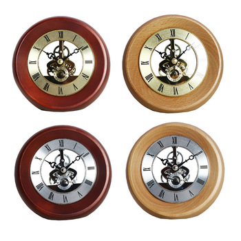 Modern Wooden Desk Clock 130mm Diameter Needle Timer Battery Operated Quartz Movement Home Office Bedroom Bedside Table Decor