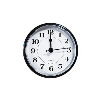 90mm Quartz Clock Insert Fit-up Gold Silver Bezel White Dial Arabic Numerals Black Hands Crafts Resin Art DIY Modern Battery