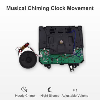 Electronic High Torque Quartz Pendulum Clock Movement Art Deco Square 300g Rocker Speaker Chime Clock Parts Accessories