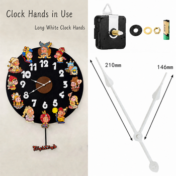 Quartz Clock Movement Kit with White Decorative Hands for DIY Large Wall Clock Repair Replacement Home Decor Projects