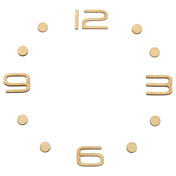 DIY Clock Face Number Set 12pcs Wood Dots Stickers Arabic Numeral Square Modern Dial Markers Self-Adhesive Wall Clock Decoration