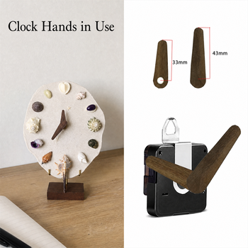 Wood Grain Clock Hands 33mm 43mm Quartz Movement Battery Operated DIY Replacement Parts Modern Design Wall Clock Repair Craft