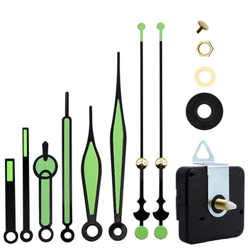 Luminous Clock Hands Quartz Mechanism Movement Kit Black Glow Hands Mounting Hardware DIY Replacement Parts Silent Modern Design