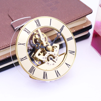 DIY Modern Durable Wall Clock 86mm Plastic-Framed Quartz Skeleton Clock Silver/Gold Roman Numbers AA Battery Operated 1 Year