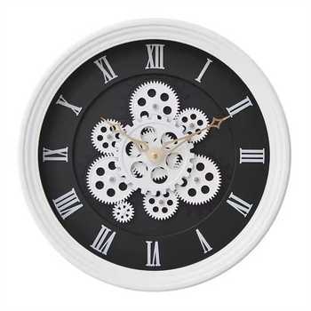 Modern Steampunk Plastic Wall Clock Visible Moving Gears Silent Quartz Needle Movement Roman Numerals Industrial Decor Living