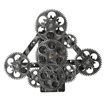 Art Deco Square Plastic Wall Clock Multi-Gear Hollow Skeleton Industrial Vintage Home Decor Living Room Art Quartz