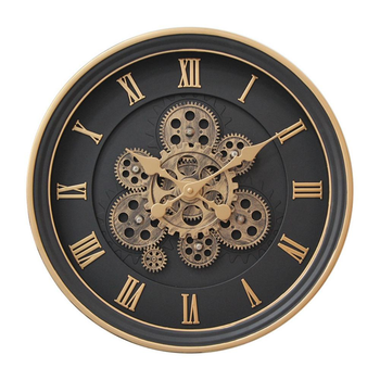 Gears Clock Original Real Moving Gear Vintage Industrial Oversized Rustic Farmhouse Steampunk ABS Plastic Quartz Wall Wedding