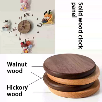 5168 DIY Quartz Clock Kits Modern Silent Square Wood ABS Plastic Clock Hands Cartoon Walnut Beech Wood Home Decor Battery