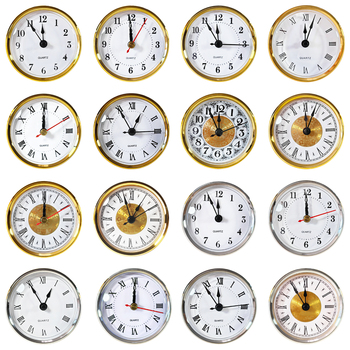 3.15Inch 80mm Diameter 3Inch 76mm Hole Gold/Silver Arabic/Roman Numerals Quartz Movement Plastic Durable Modern DIY Wall Clock