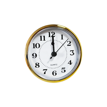 Professional Modern Plastic Gold Bezel Quartz Clock Insert White Dial Arabic Numerals DIY Craft Table Clock Making High-End