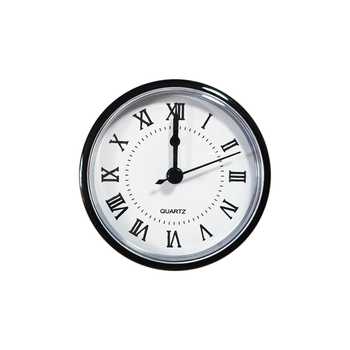 Minimalist 90mm Gold Silver Bezel Plastic Quartz Clock Insert Roman Numerals White Dial Battery DIY Craft Large Table