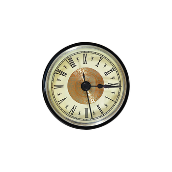 Industrial 70mm Modern Gold Bezel Quartz Clock Insert Elegant Patterned Gold Face Roman Numerals Battery Operated DIY Craft