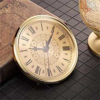 110mm Diameter Gold/Silver Roman Numbers Modern Plastic Durable Quartz Movement AA Battery Operated DIY Wall Clock Insert