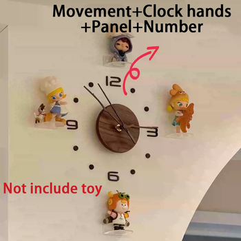 5168 DIY Toy Cartoon Plastic Quartz Clock Movement Kits Modern Silent Wood Clock Hands Battery Powered Black Square Wall Home