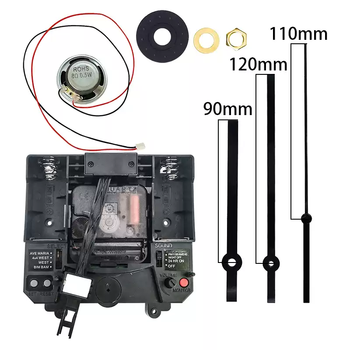 12888 Westminster 4-piece Music Chime Wall Clock Swinging Mechanism 300g Plastic Quartz Movement Battery Operated